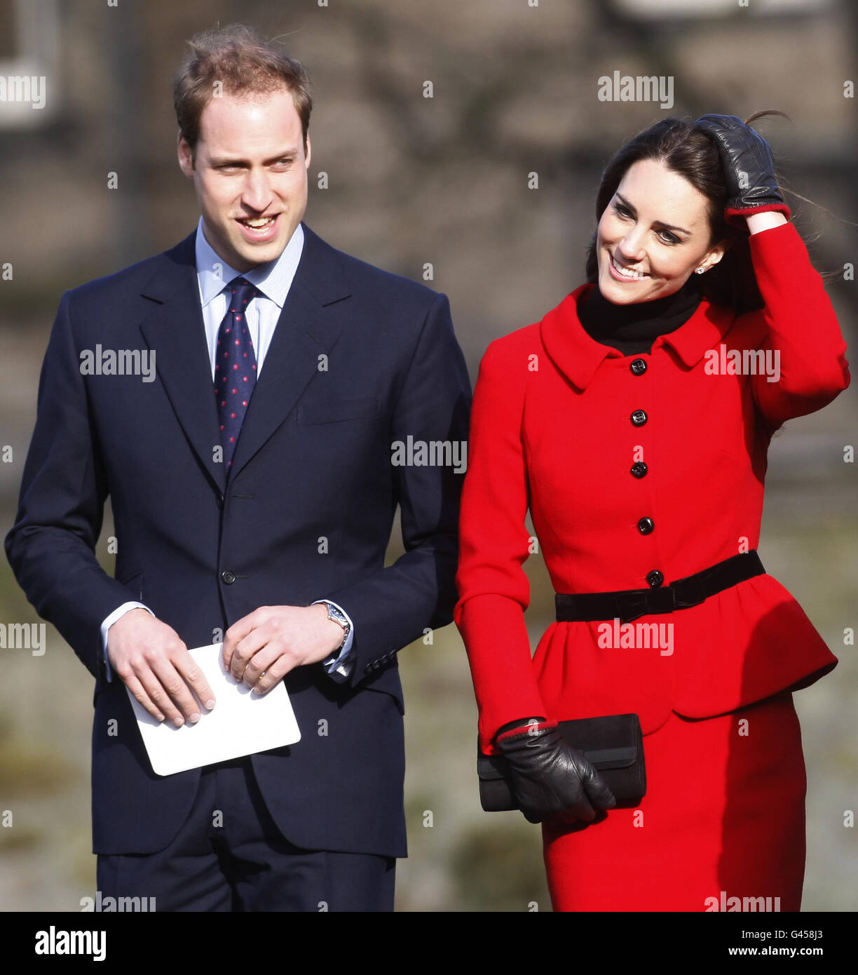 Prince William and Kate Middleton during a visit to the University of(02)