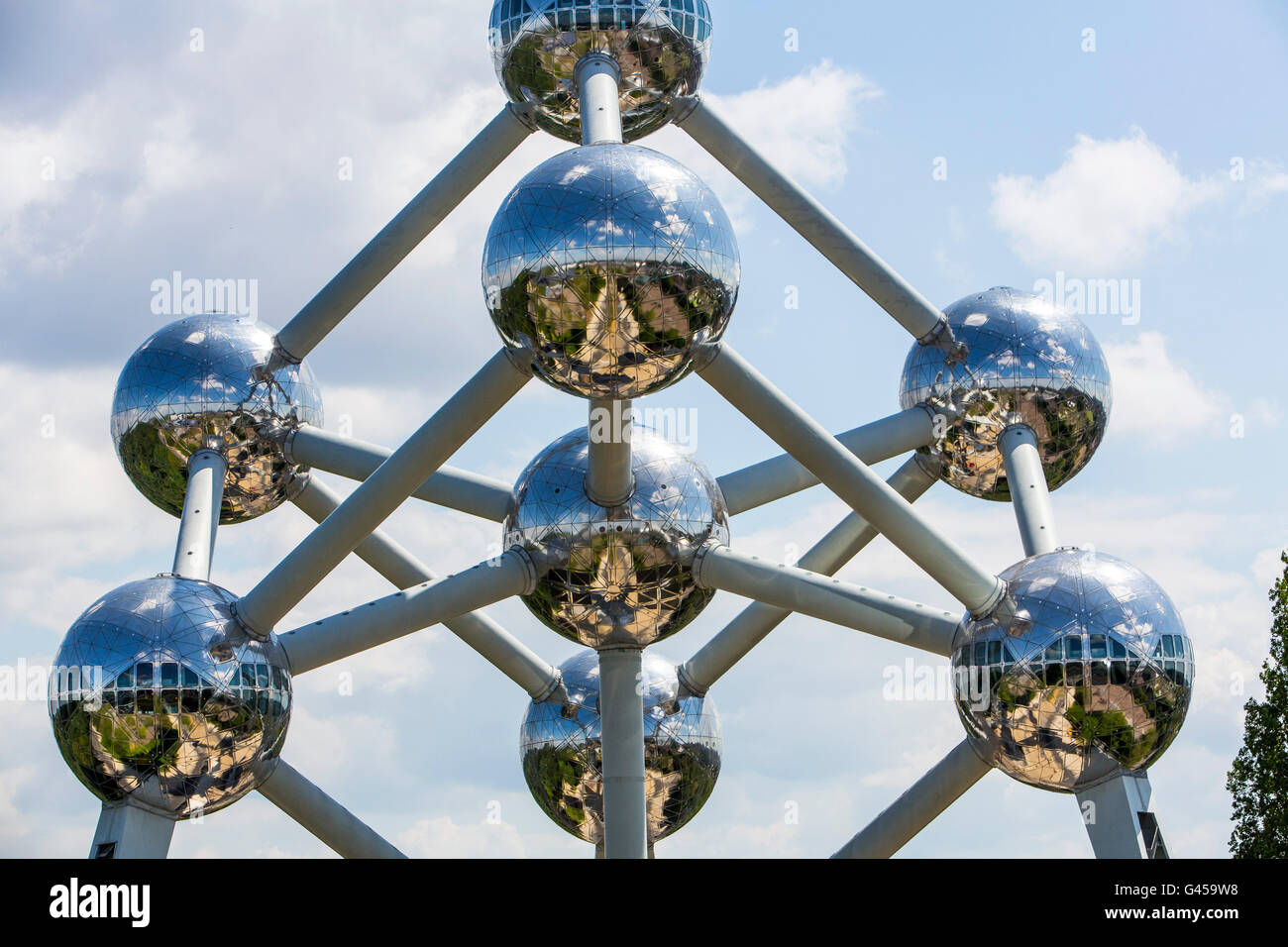 The Atomium in Brussels, Belgium, at the exhibition grounds, Stock Photo