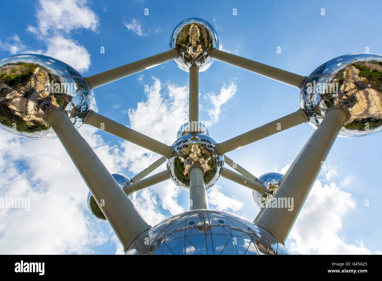 The Atomium in Brussels, Belgium, at the exhibition grounds, Stock Photo