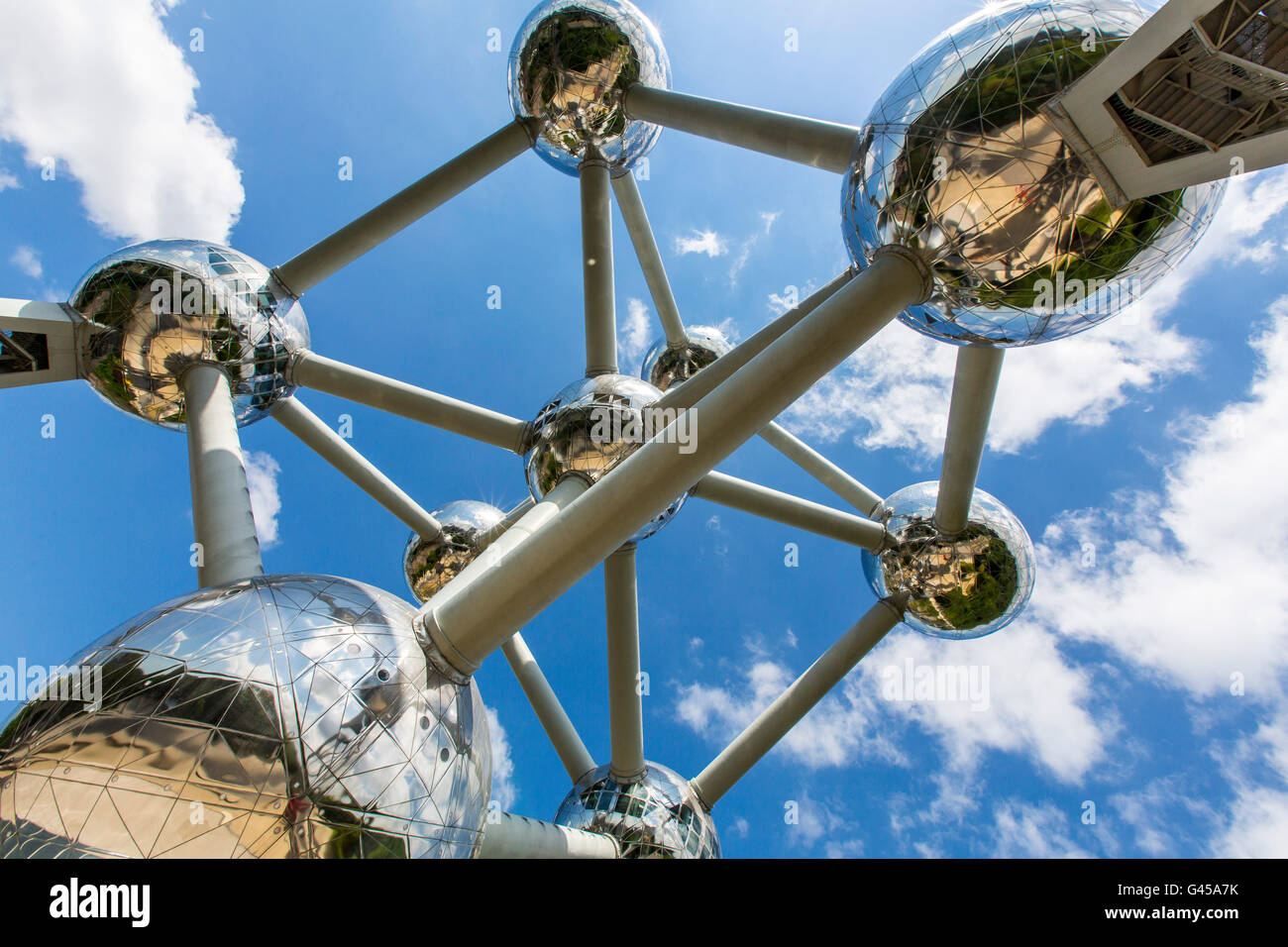 The Atomium in Brussels, Belgium, at the exhibition grounds, Stock Photo