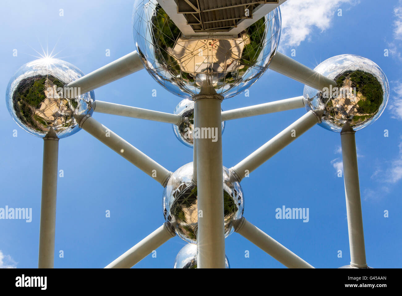 The Atomium in Brussels, Belgium, at the exhibition grounds, Stock Photo