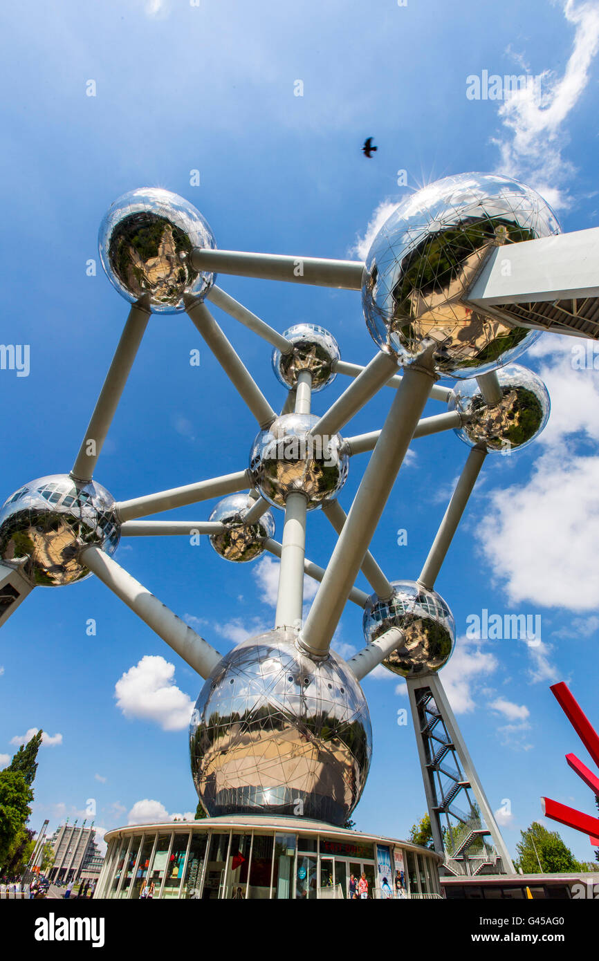 The Atomium in Brussels, Belgium, at the exhibition grounds, Stock Photo