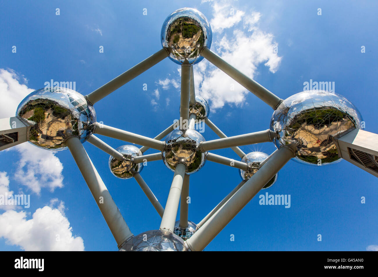 The Atomium in Brussels, Belgium, at the exhibition grounds, Stock Photo