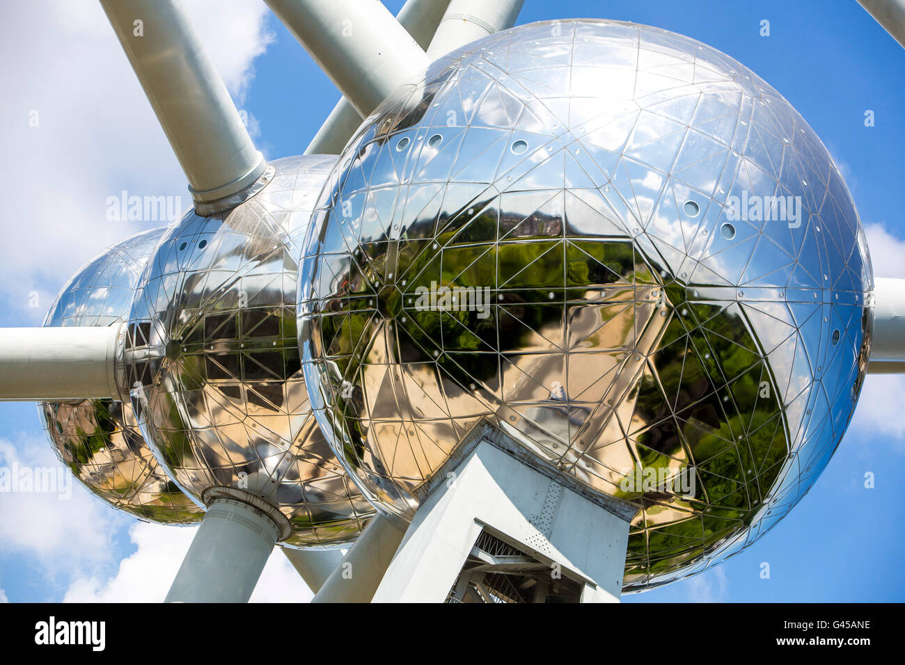 The Atomium in Brussels, Belgium, at the exhibition grounds, Stock Photo