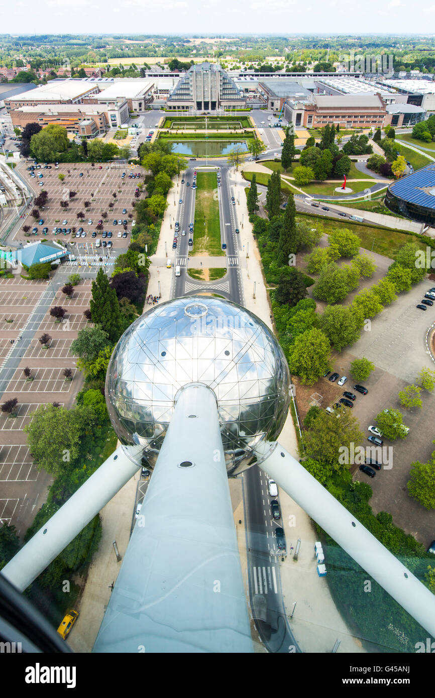 The Atomium in Brussels, Belgium, at the exhibition grounds, Stock Photo