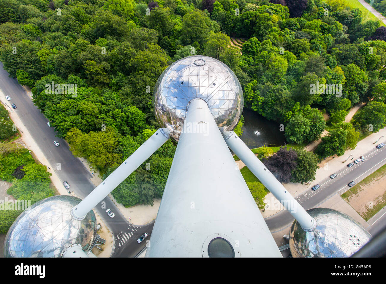 The Atomium in Brussels, Belgium, at the exhibition grounds, Stock Photo