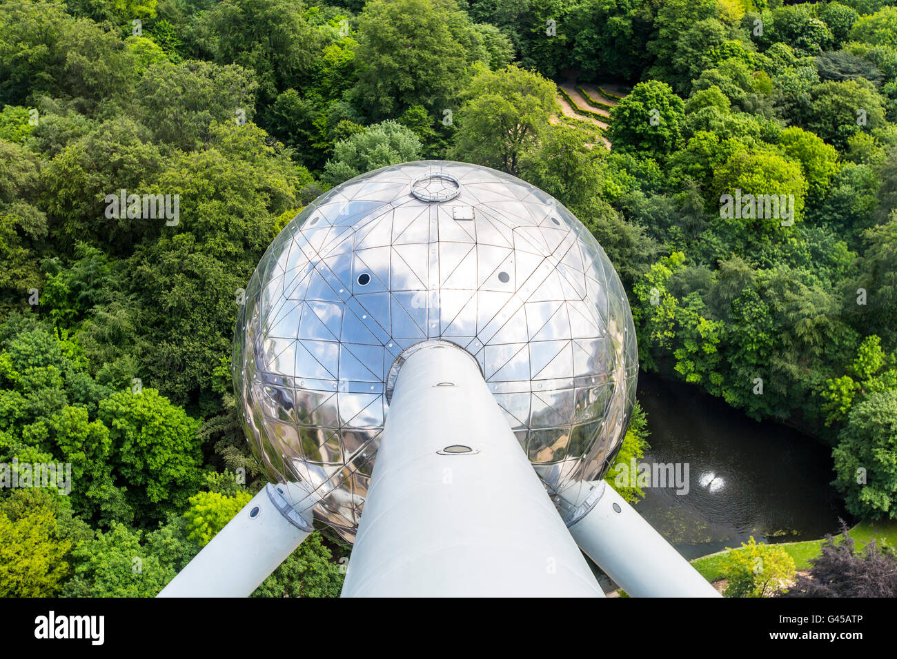 The Atomium in Brussels, Belgium, at the exhibition grounds, Stock Photo