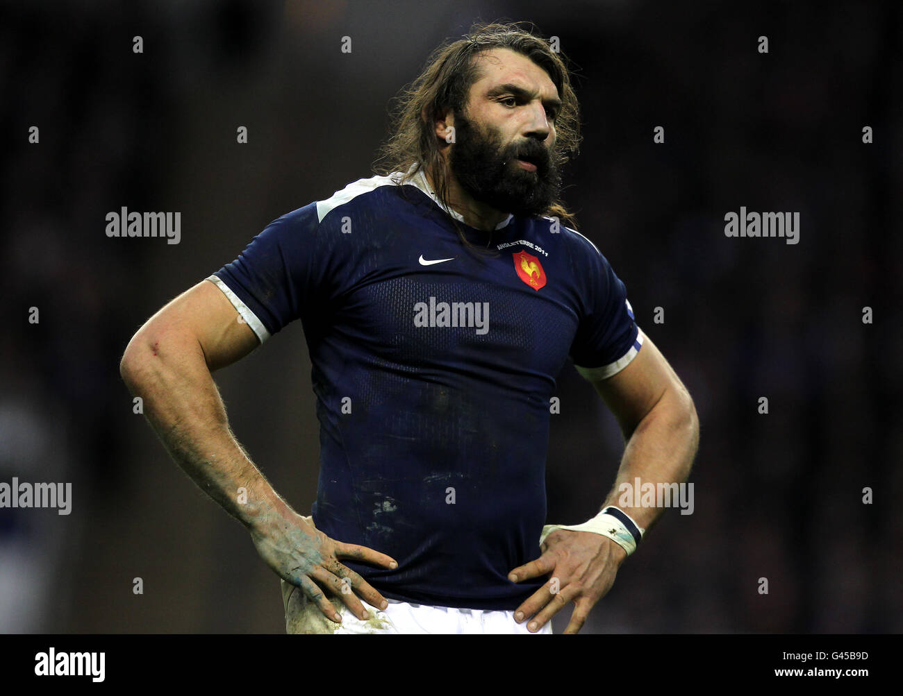 Rugby Union - RBS 6 Nations Championship 2011 - England v France - Twickenham. Sebastien Chabal, France Stock Photo