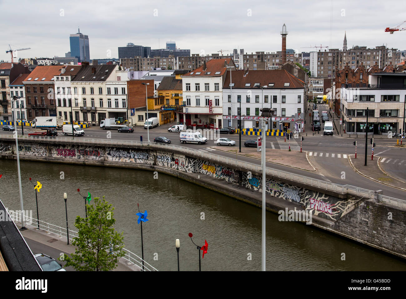 The district Molenbeek in Brussels, Belgium Stock Photo ...