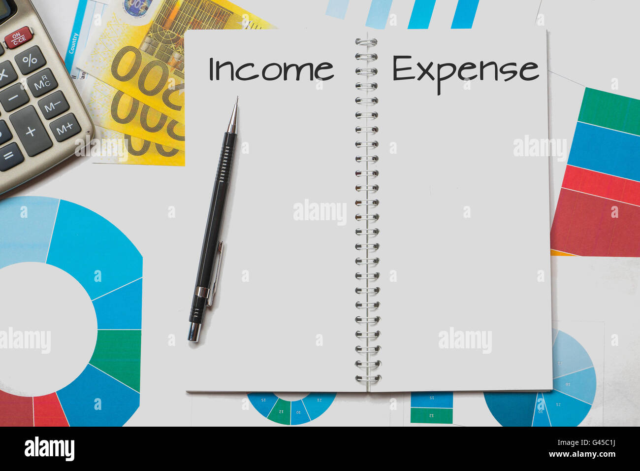 income expense concept abstract background Stock Photo - Alamy