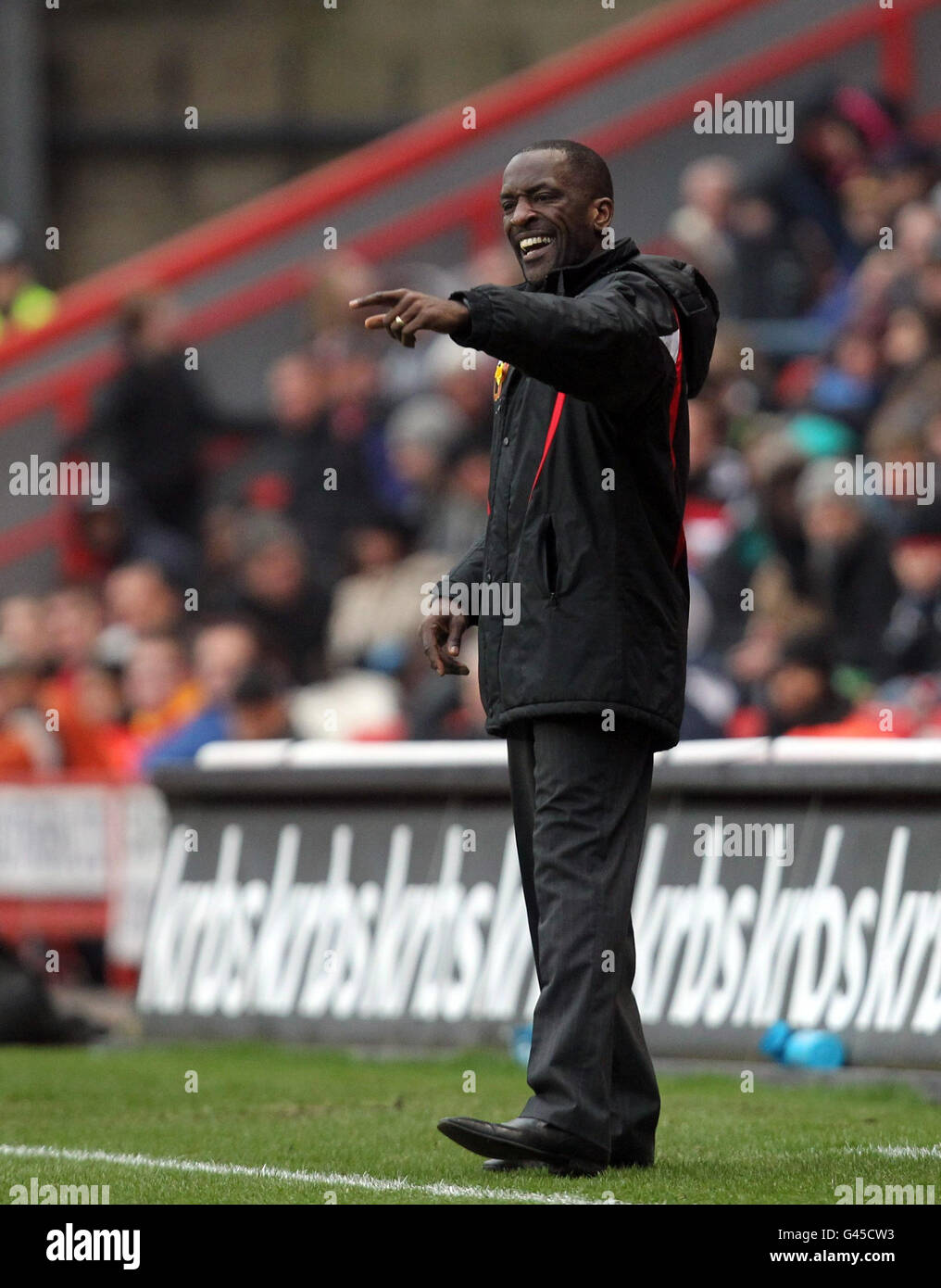 Charlton Athletic manager Chris Powell during the npower Football League One match at the Valley, Charlton. Stock Photo