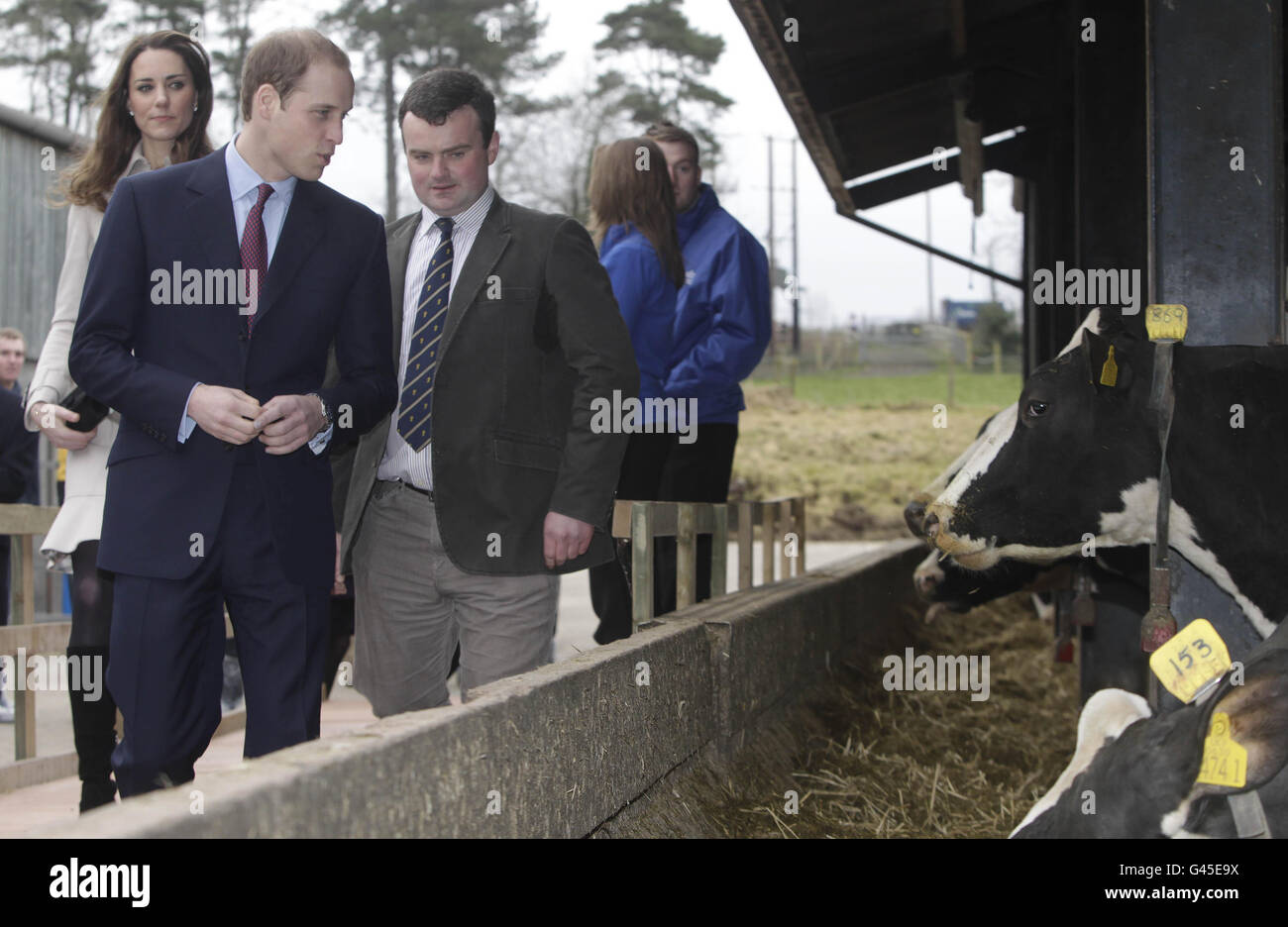 Prince William and Kate Middleton are given a guided tour of Greenmount Agriculture College in Co. Antrim during their one day visit to Northern Ireland. Stock Photo