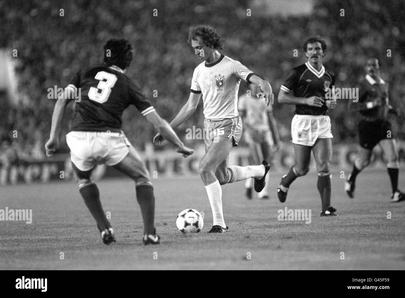 Soccer - FIFA World Cup Spain 1982 - Group Six - Brazil v Scotland - Benito Villamarin Stadium, Seville Stock Photo