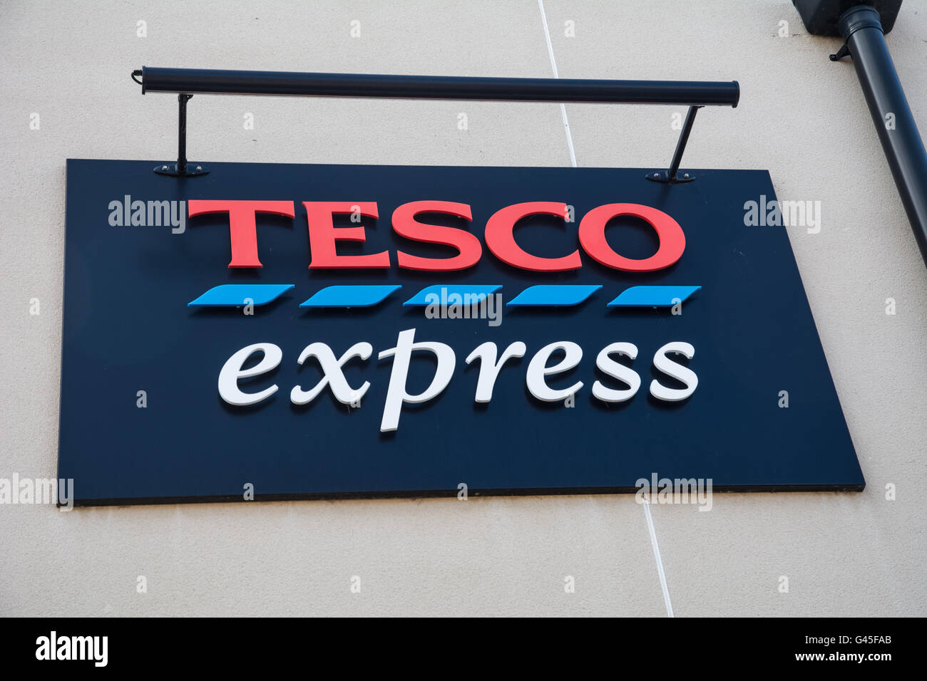 A Tesco express sign. Stock Photo