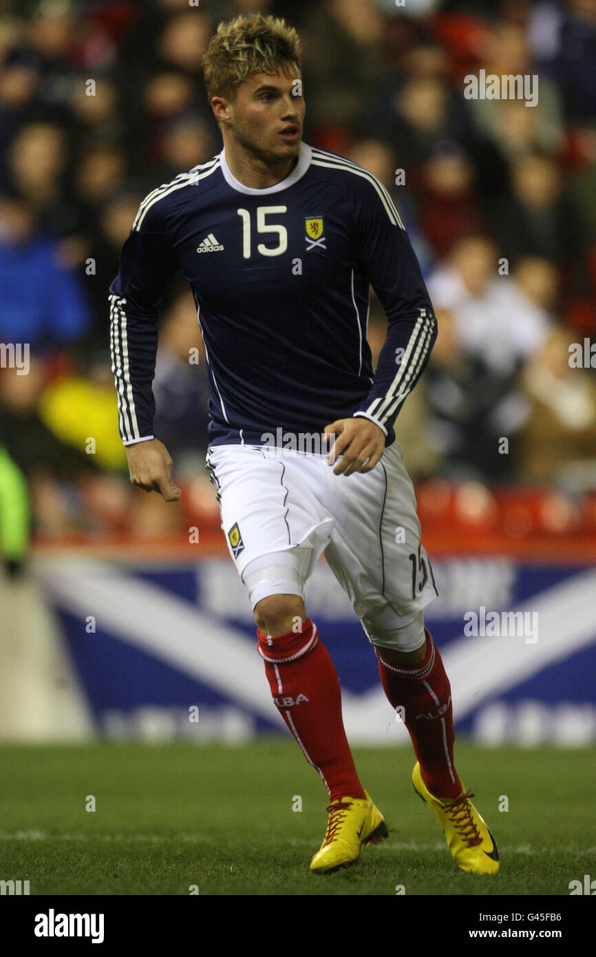 Soccer - International Friendly - Scotland v Faroe Islands - Pittodrie Stadium. David Goodwillie, Scotland Stock Photo