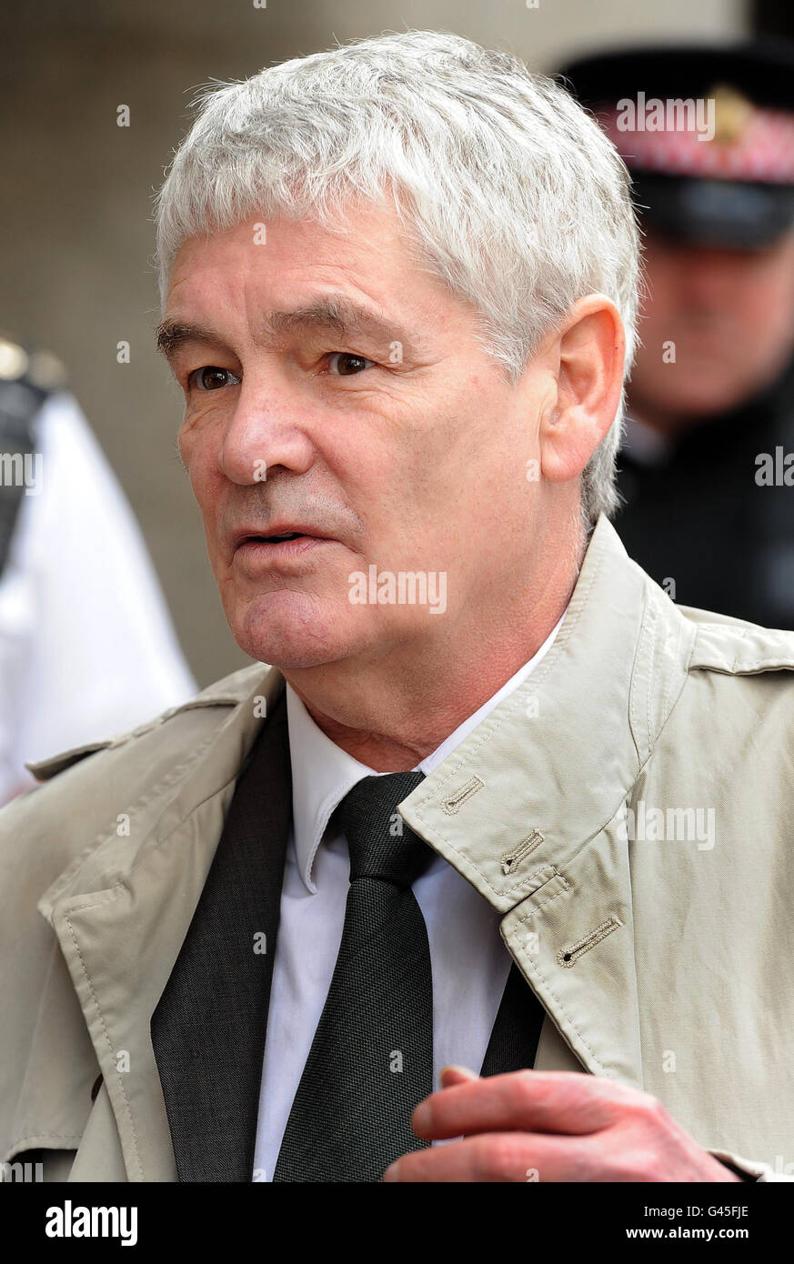 Brother of Daniel Morgan, Alistair Morgan leaves the Old Bailey. Stock Photo