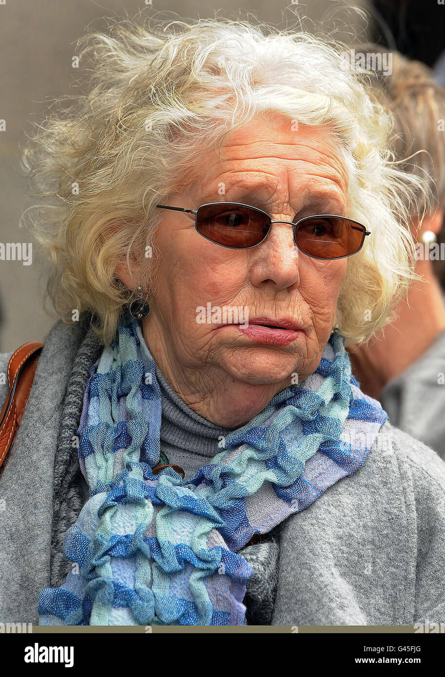 The mother of Daniel Morgan, Isobel Hulsmann leaves the Old Bailey. Stock Photo