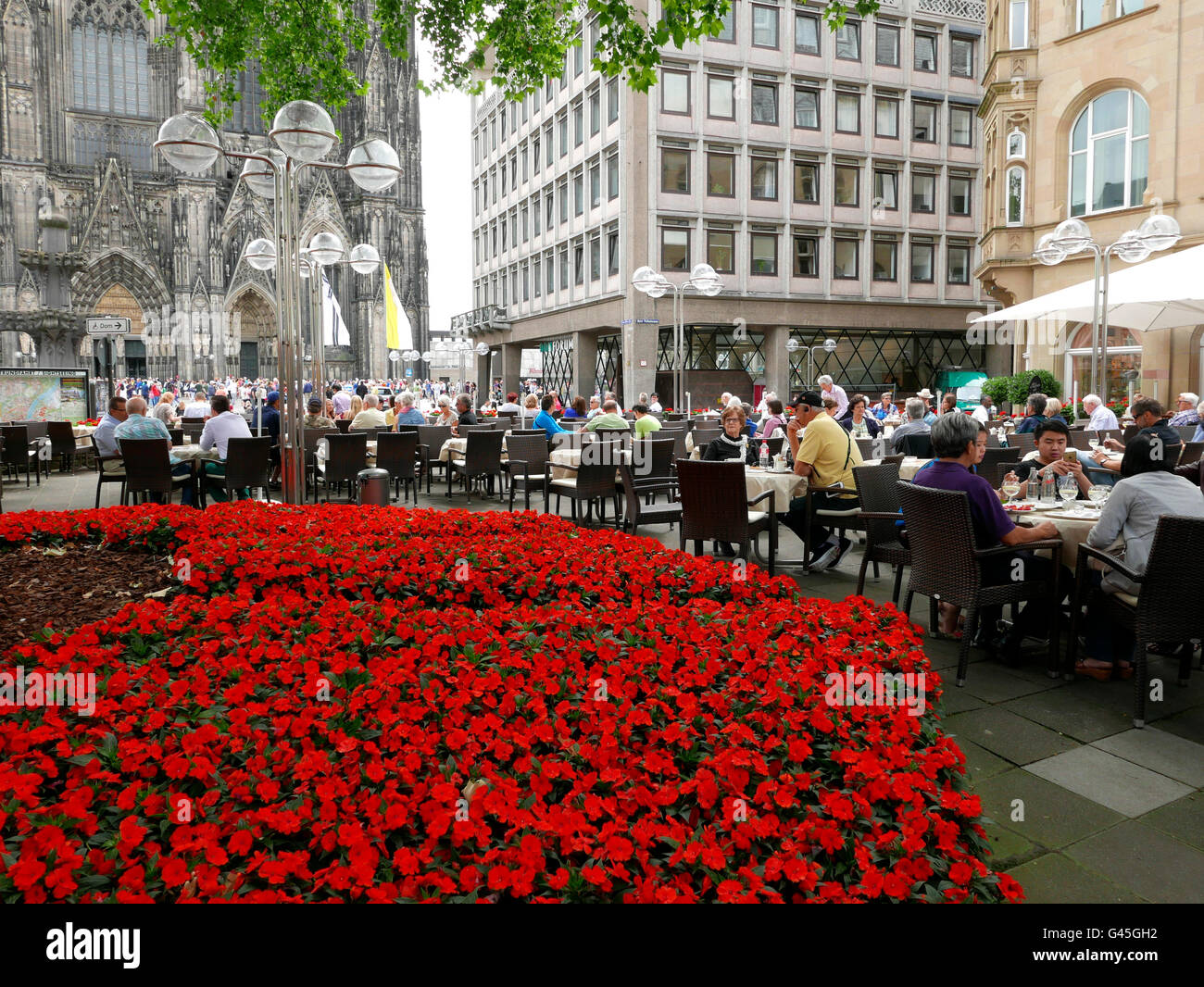 Europe Germany Cologne Cafe Richard at Dom cathedral Stock Photo