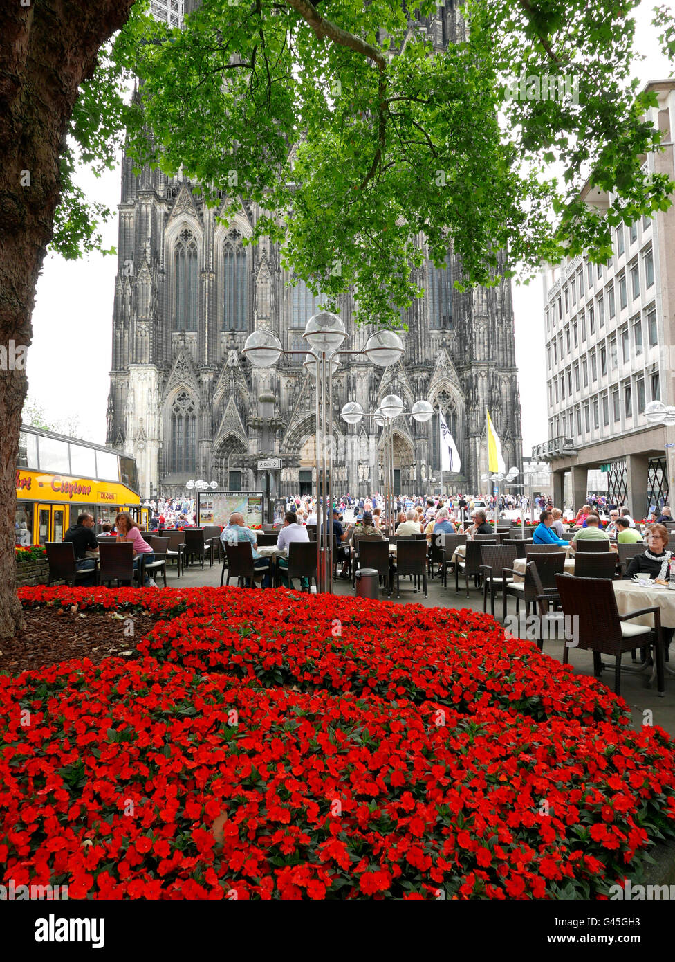 Europe Germany Cologne Cafe Richard at Dom cathedral Stock Photo