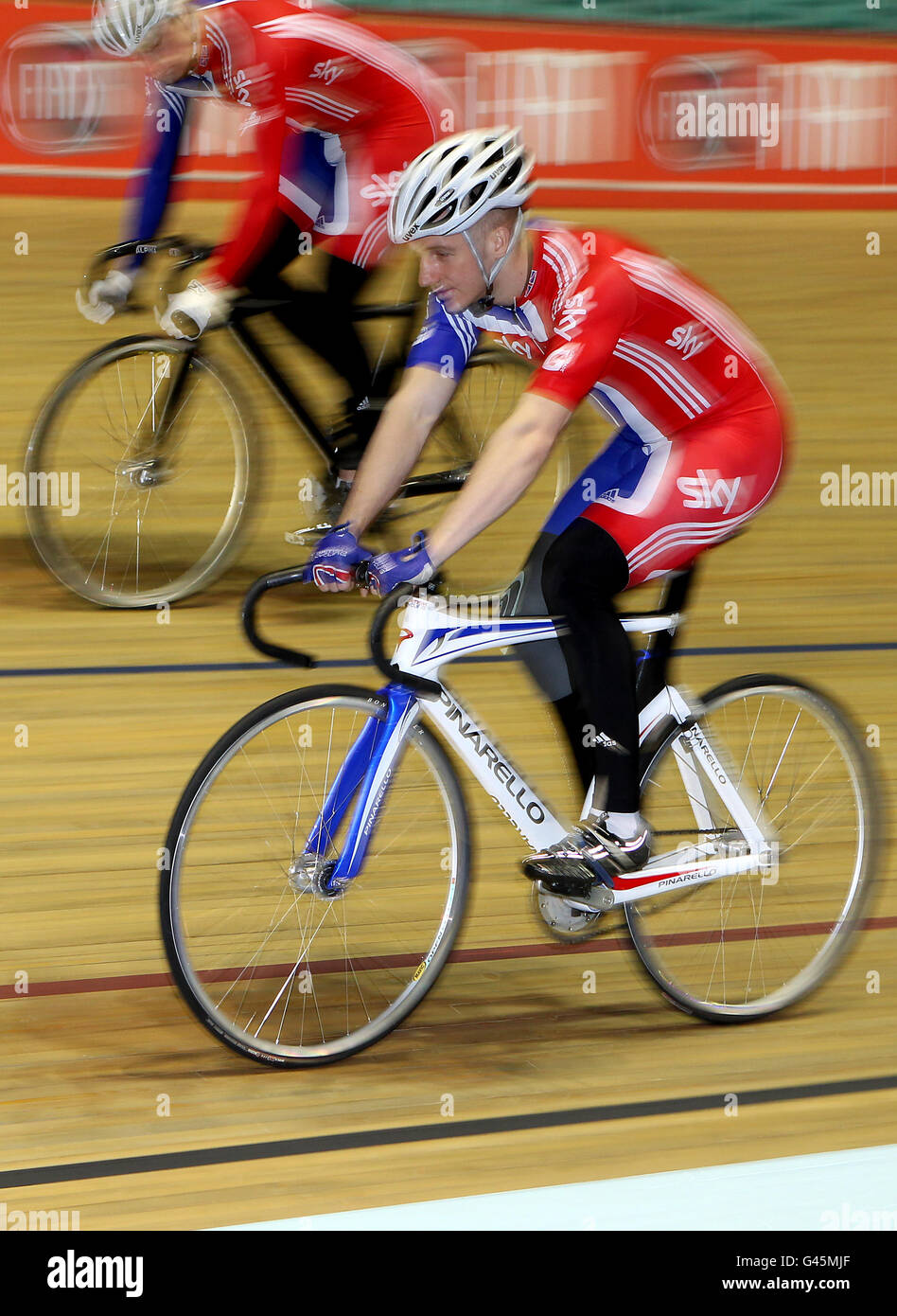 British para cyclist terry byrne during the photocall at manchester
