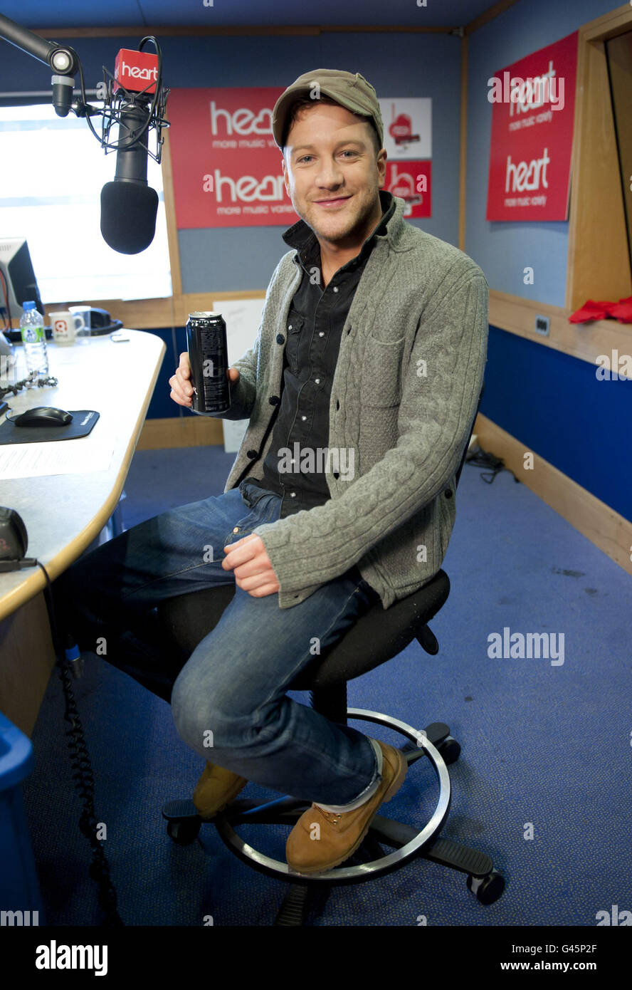 Matt Cardle pictured during the 2011 Have a Heart appeal, Heart FM's charity raising money for Children's Hospices UK, at the Heart FM studios in central London. Stock Photo