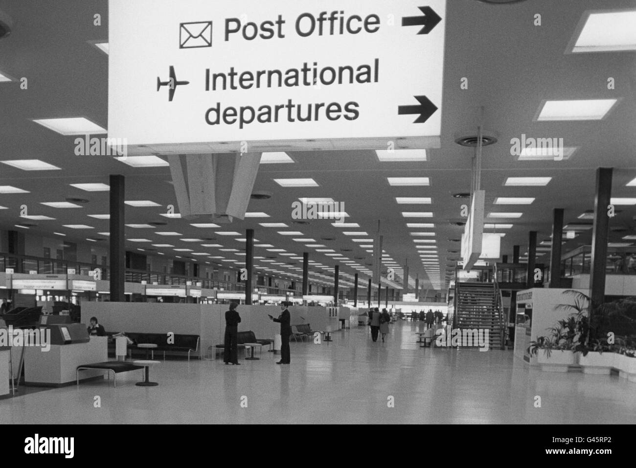 A deserted Terminal One at London's Heathrow Airport where the British Airways Maintenance engineers' dispute was continuing. The airline has cancelled all it's domestic and european flights from Heathrow after the maintenance engineers rejected a union management 'peace formula' at a mass meeting at the airport. Top Union officials were 'booed' by the men who decided to carry on with their ban on overtime and night shifts. Stock Photo