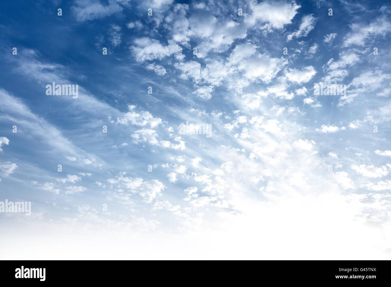 Beautiful bright blue sky fluffy white clouds hi-res stock photography ...