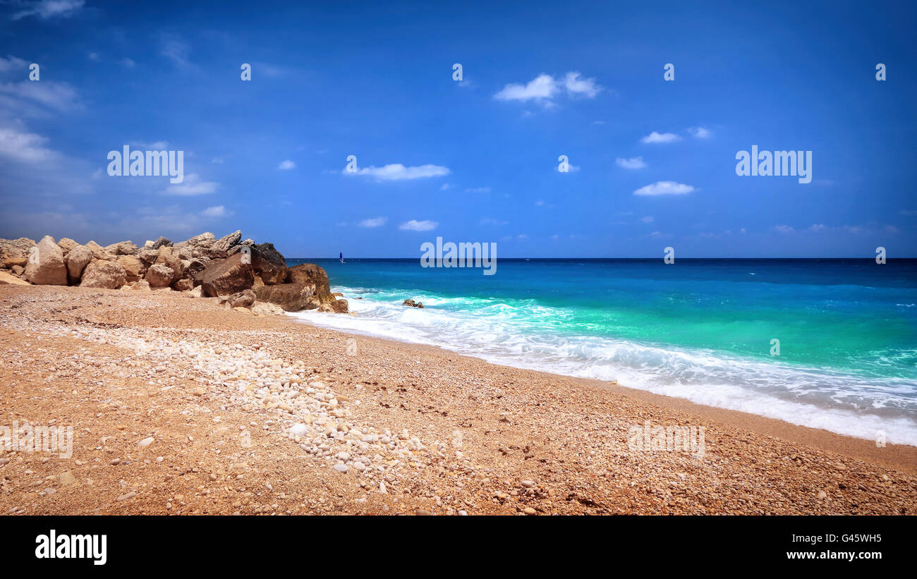 Beautiful panoramic sunny beach hi-res stock photography and images - Alamy