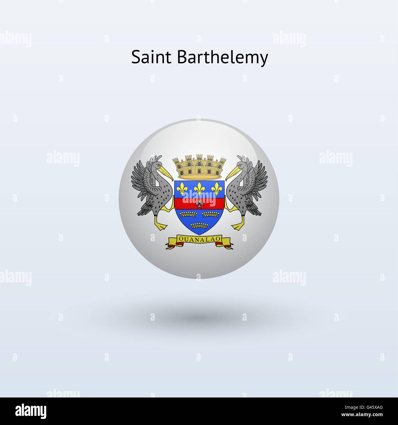 Saint Barthelemy round flag. Vector illustration Stock Vector Image