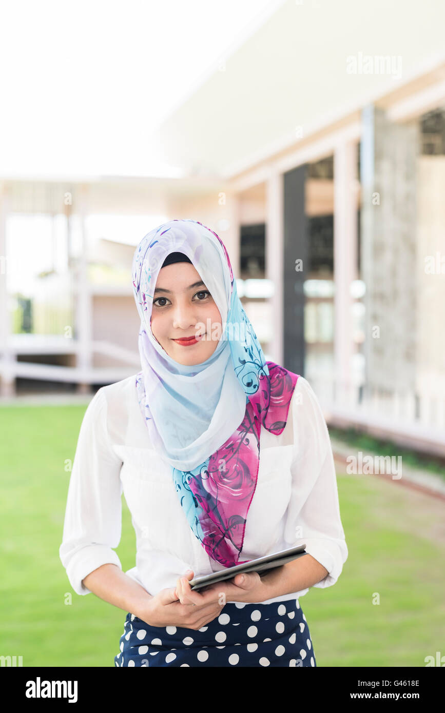 muslim woman student Stock Photo