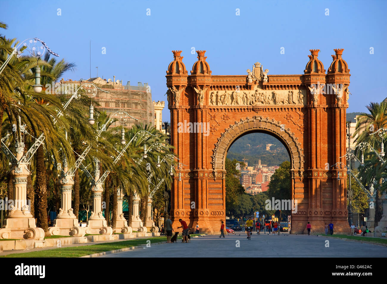 Triumphal Arch in Barcelona Stock Photo