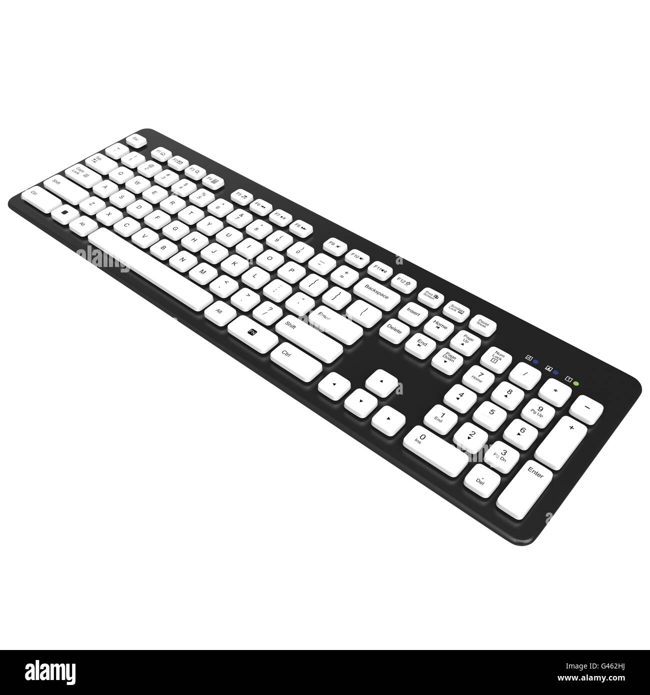Keyboard, black, button, white. 3D graphic Stock Photo Alamy