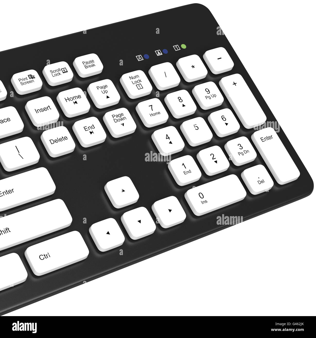 Keyboard, buttons, arrows, numerals. 3D graphic Stock Photo Alamy