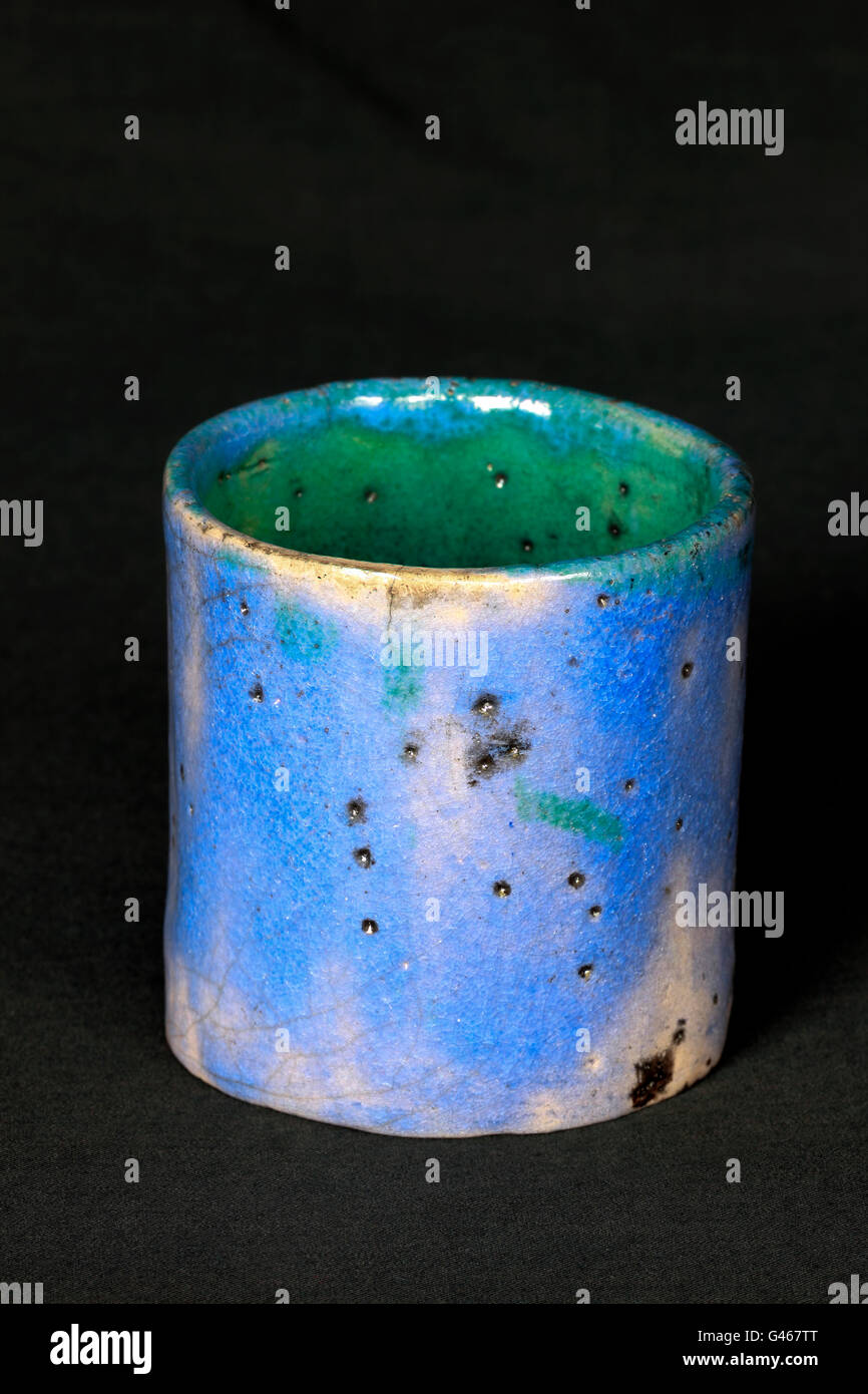 Ceramic pot pottery blue glazed pot Stock Photo Alamy