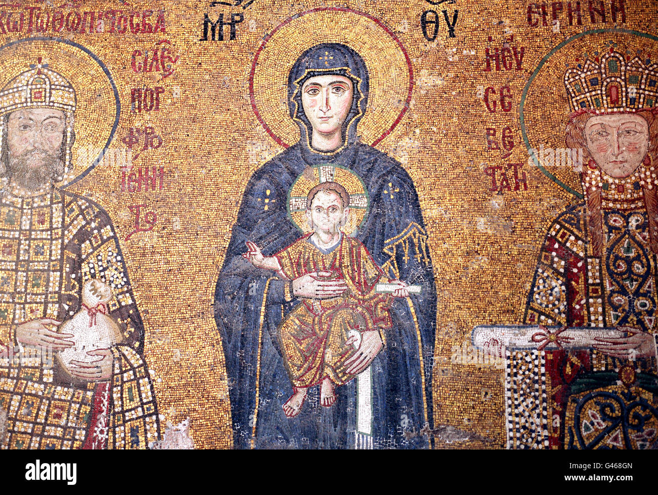 Mosaic image of Virgin Mary with Christ child at Hagia Sophia in