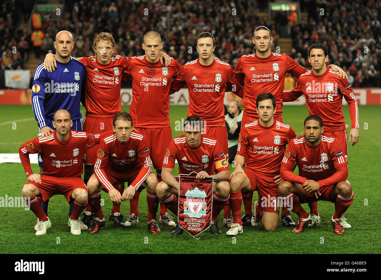 Soccer - UEFA Europa League - Round of 16 - Second Leg - Liverpool v Braga - Anfield Stock Photo