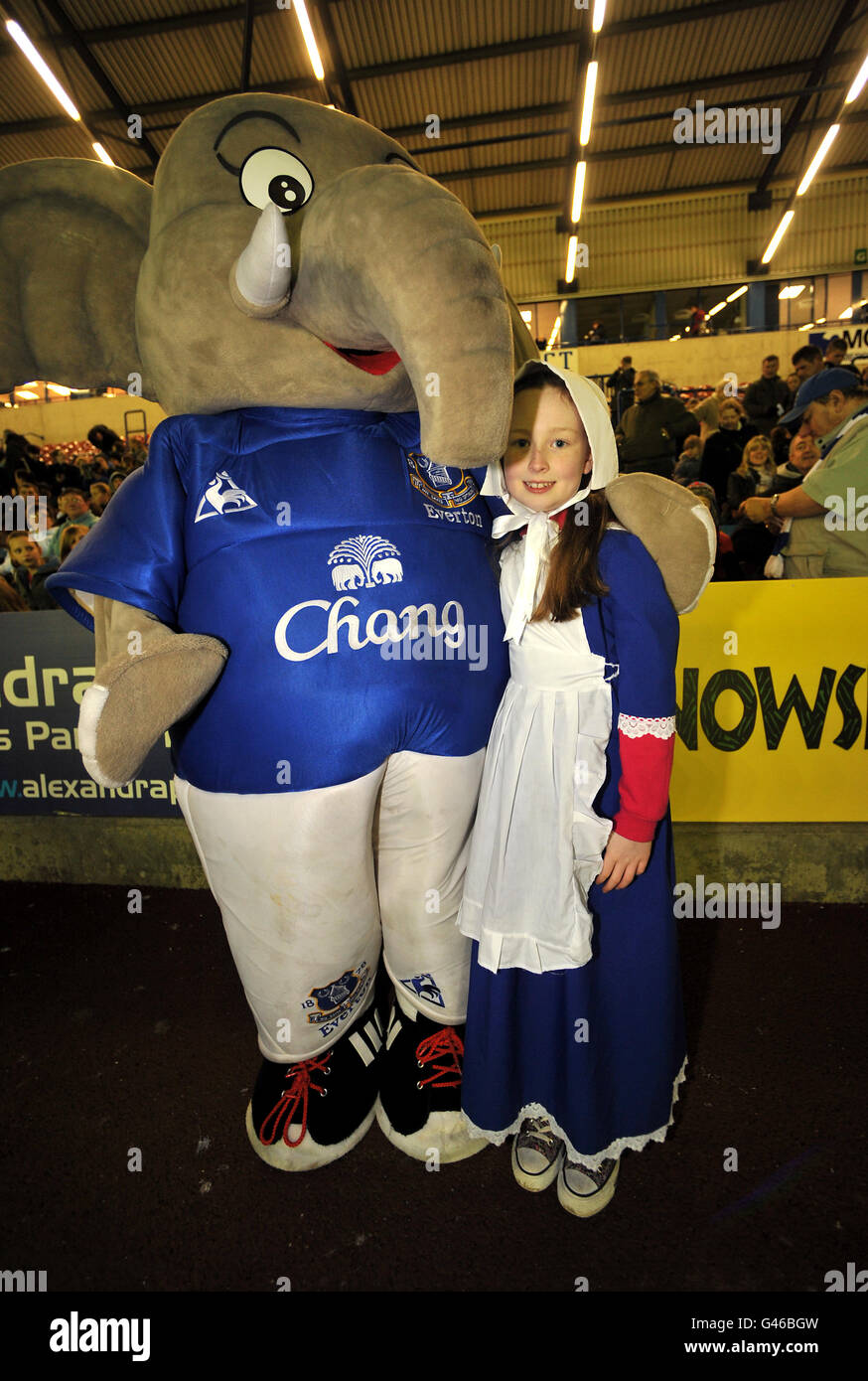 The everton mascot and and the everton toffee lady hires stock