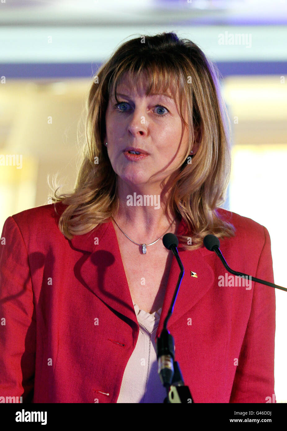 P&O Ferries Chief Executive Officer Helen Deeble, delivers a speech