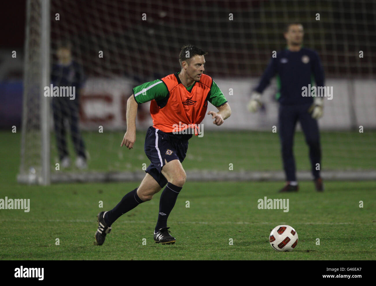 Northern Ireland's Stephen Craigan during a training session ahead of their UEFA Euro 2012 Qualifying match against Serbia at the Red Star Stadium, Belgrade, Serbia. Stock Photo