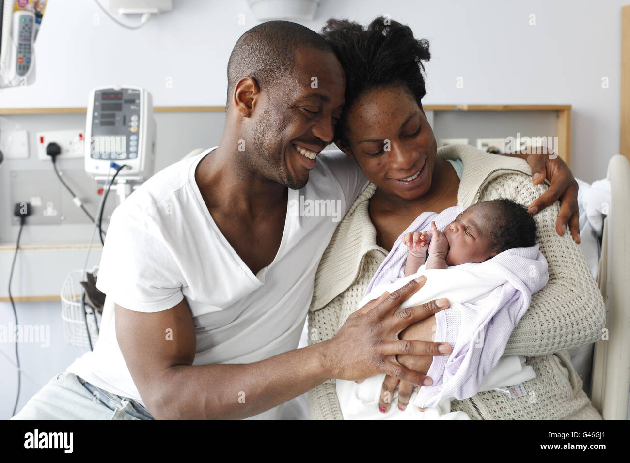 Dominic Musafiri and Linda Kipre with baby Hope Eunice Eden at Guy's