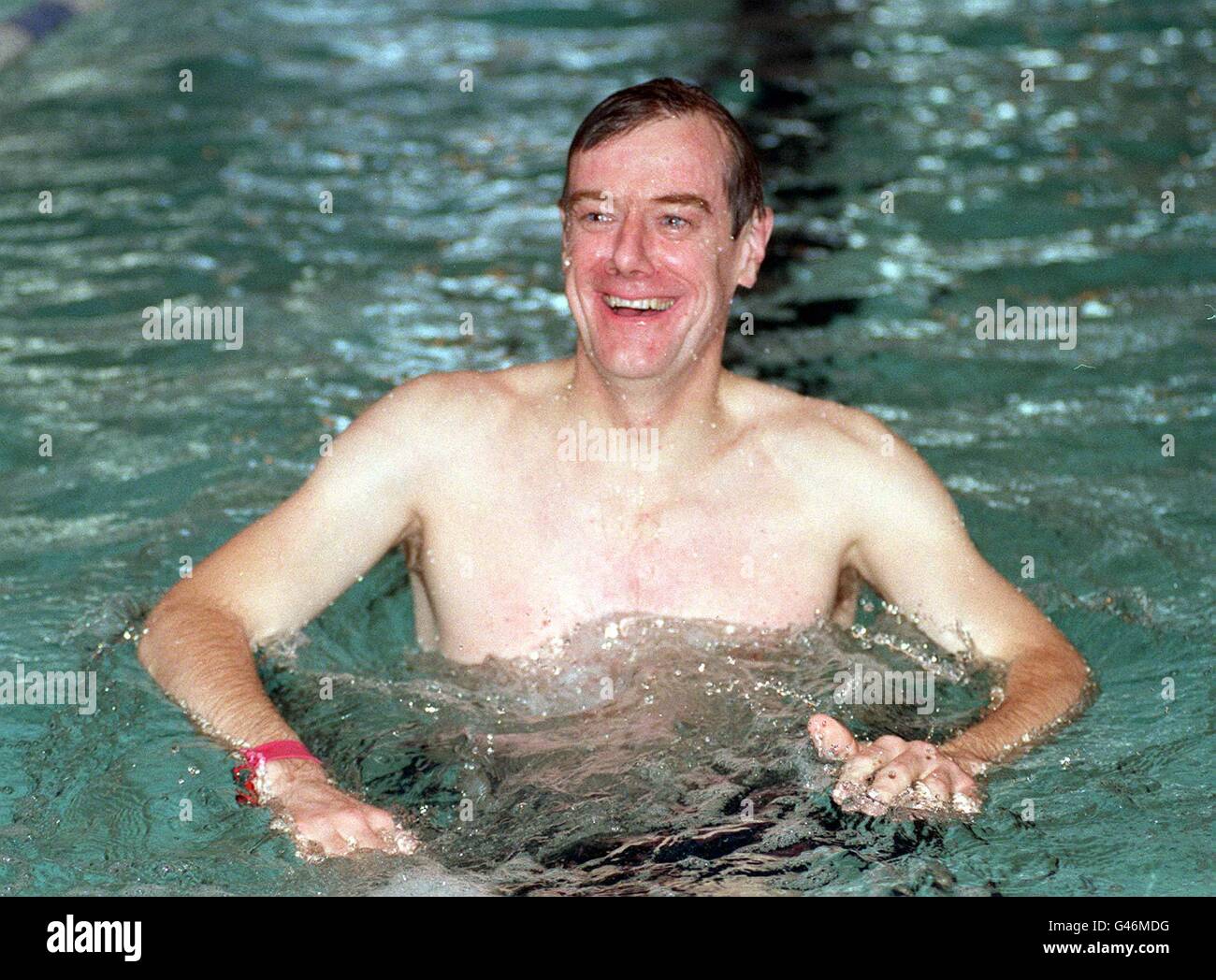 Takes dip in the pool at the queen mother centre hi-res stock ...