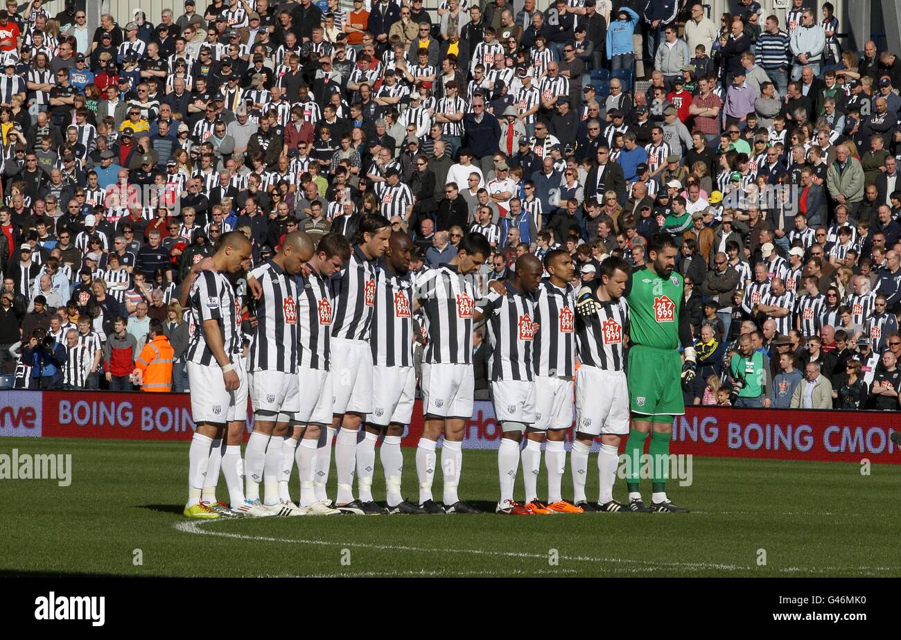 Soccer - Barclays Premier League - West Bromwich Albion v Arsenal - The Hawthorns. West Bromwich Albion observe a minutes silence for the victims of the Japan earthquake and Tsunami Stock Photo
