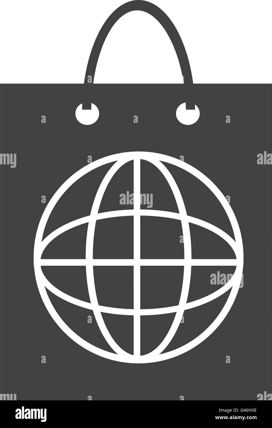 black shopping bag with commerce icon, vector graphic Stock Vector ...