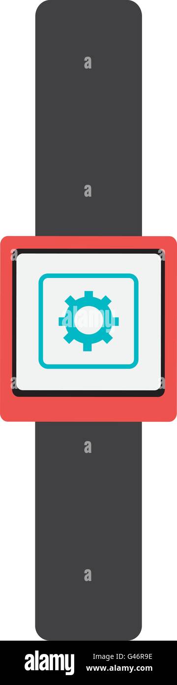 black watch with red frame and media icon, vector graphic Stock Vector ...
