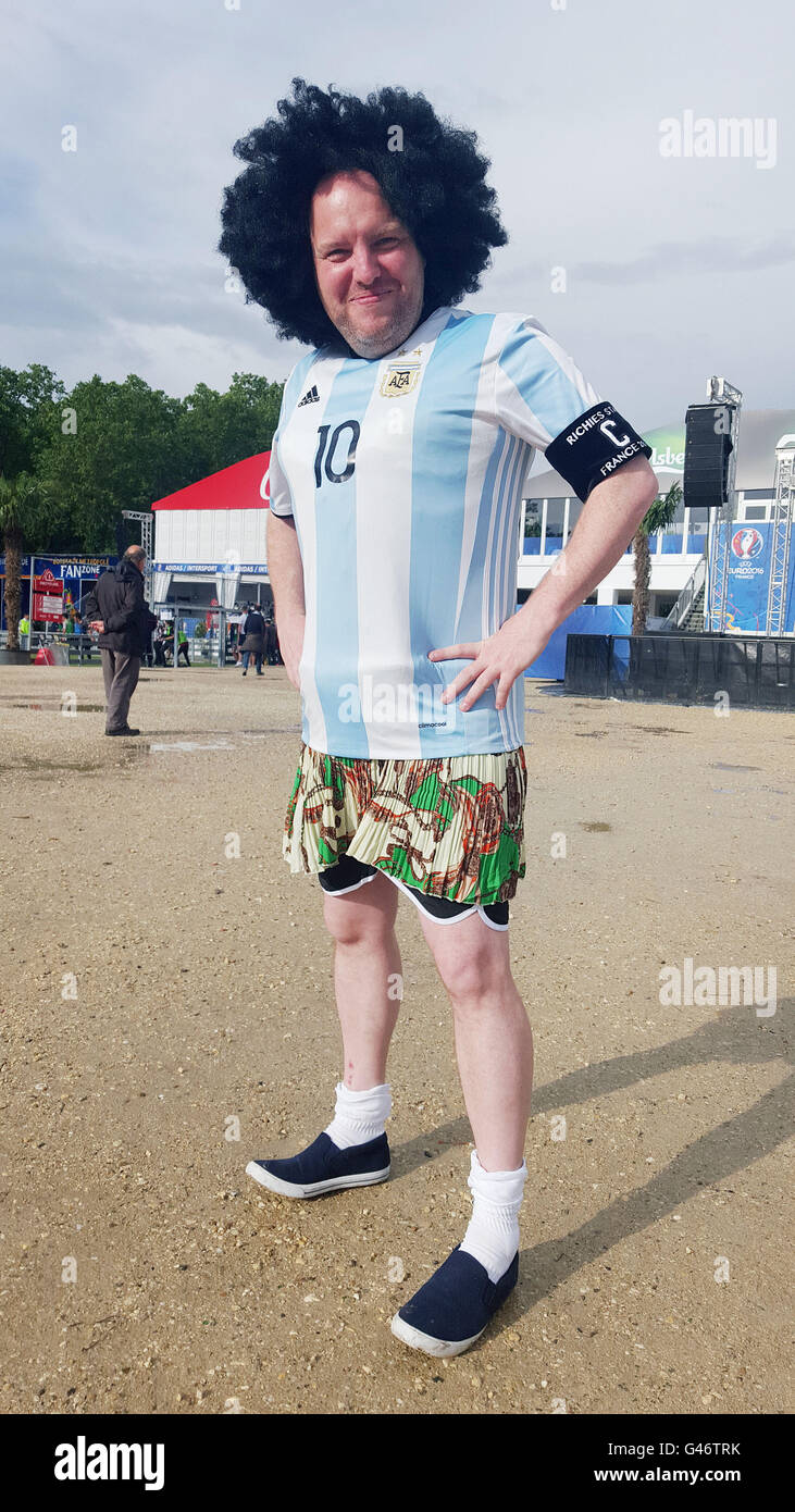Richard Deegan, 37, from Dublin, in the fan zone in Bordeaux, France