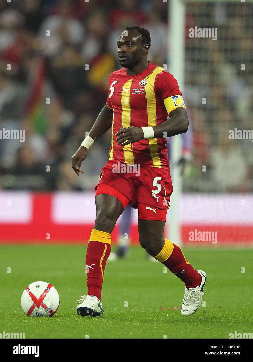 Soccer - International Friendly - England v Ghana - Wembley Stadium. John Mensah, Ghana Stock Photo