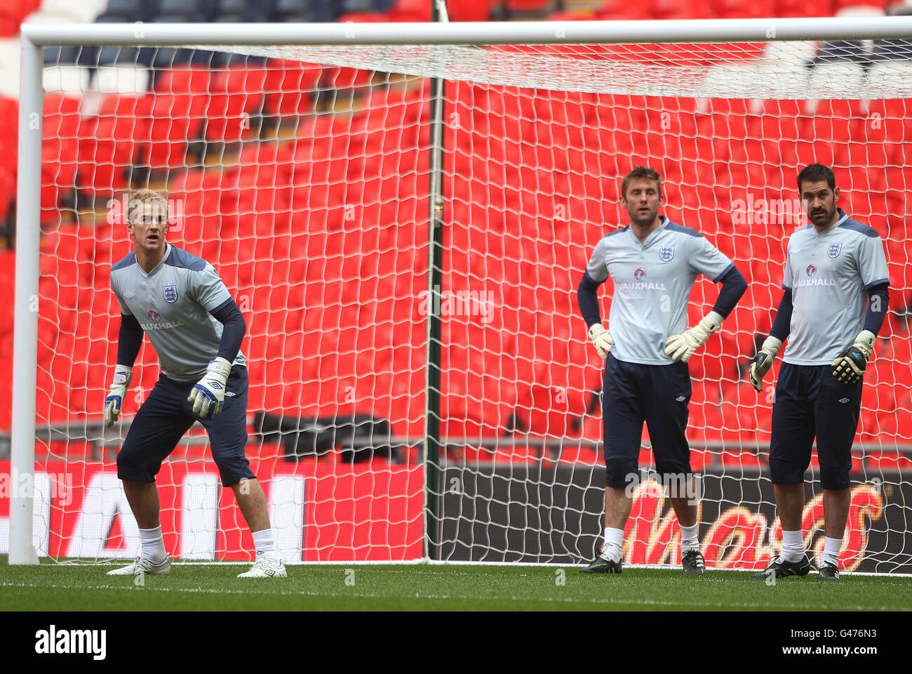 (leftright) England goalkeepers' Joe Hart, Robert Green and Scott