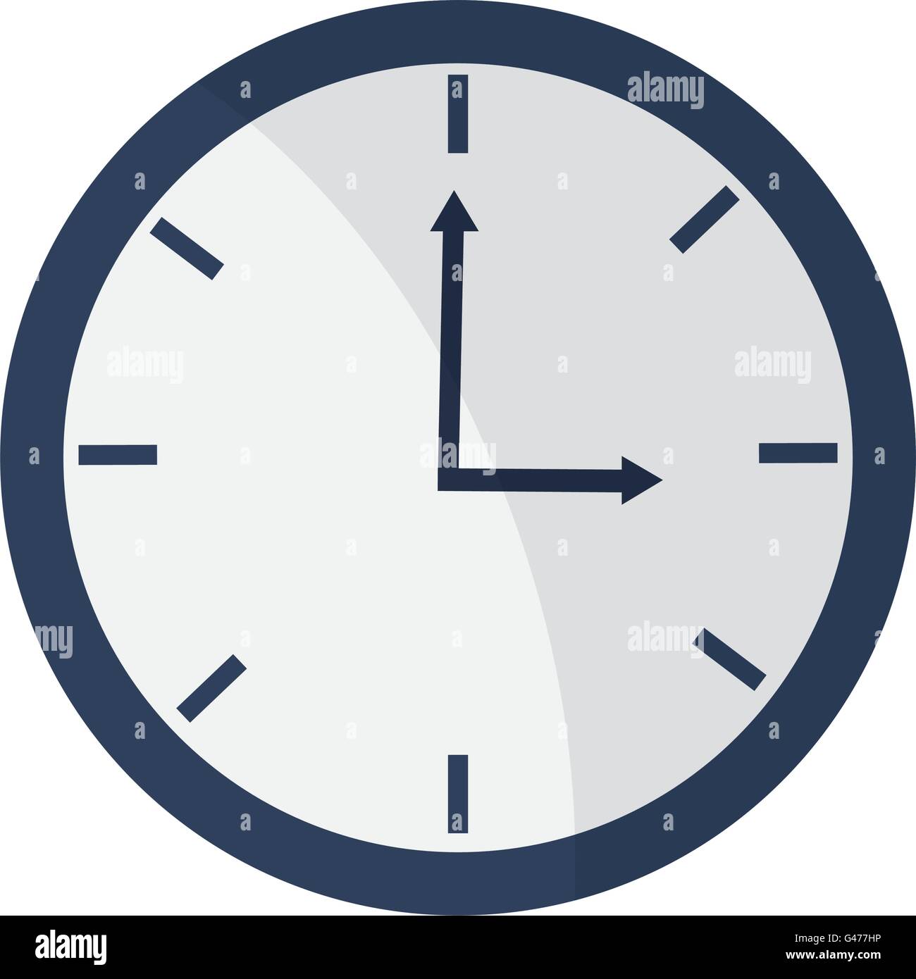 blue simple clock , Vector illustration over white background Stock ...