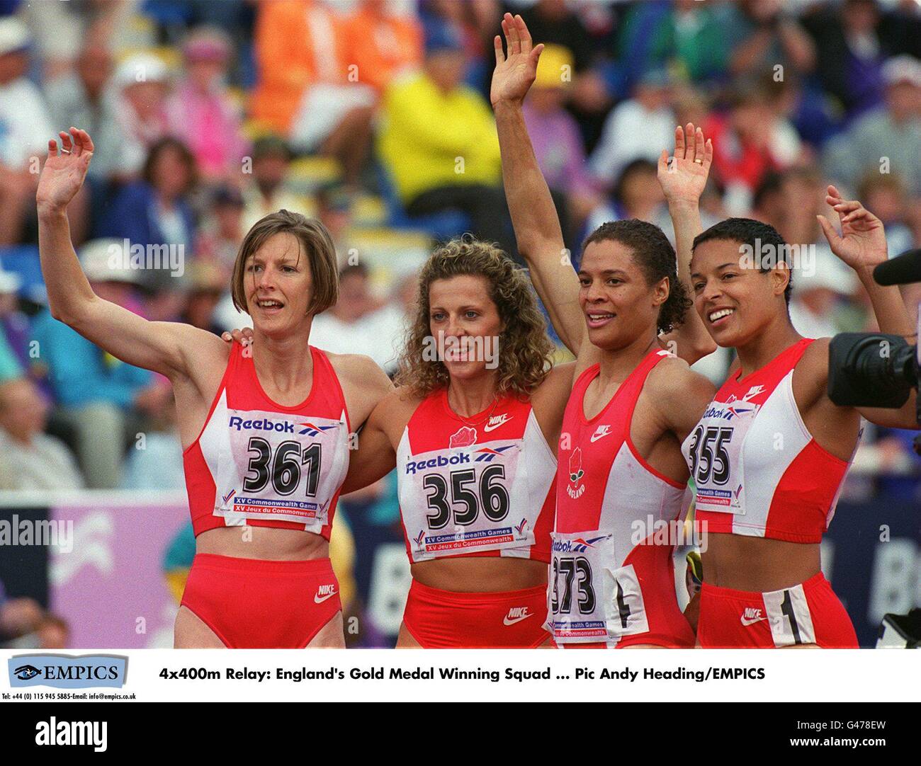 COMMONWEALTH GAMES. 4x400m RELAY ENGLAND'S GOLD MEDAL WINNING SQUAD