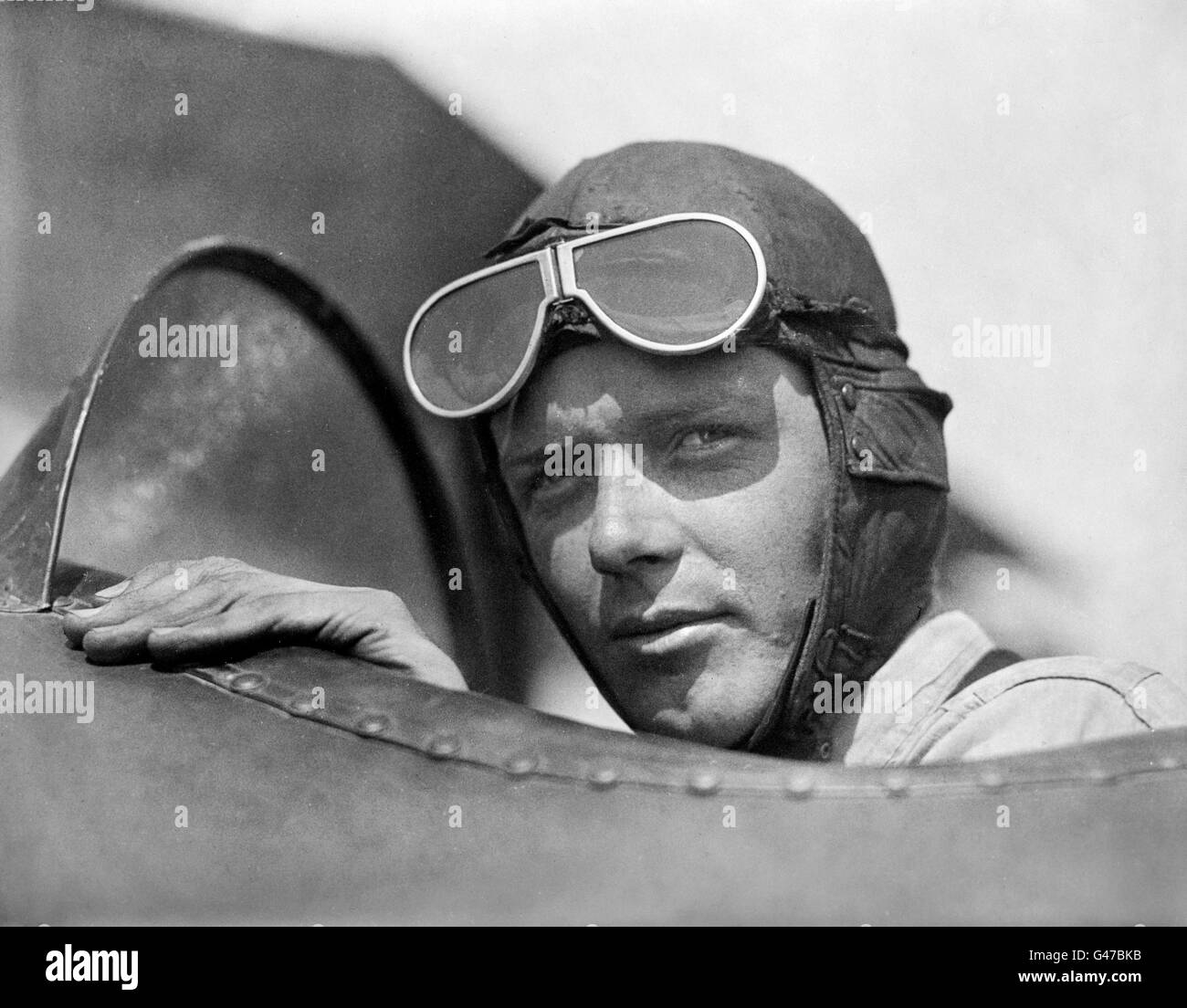 Charles Lindbergh (1902-1974). Photo taken at Lambert Field, St. Louis, Missouri in 1923. Stock Photo
